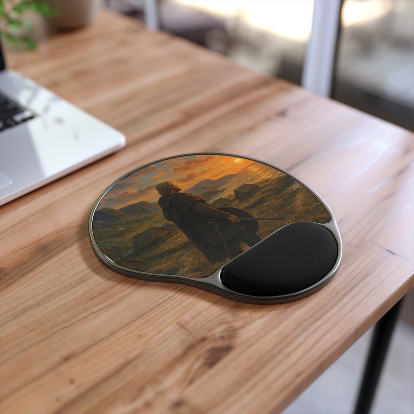 Viking Sunset Mouse Pad with Wrist Rest, Ergonomic Desk Accessory, Great for Gamers, Office Decor, Gift for Him, Unique Home Office Supplies