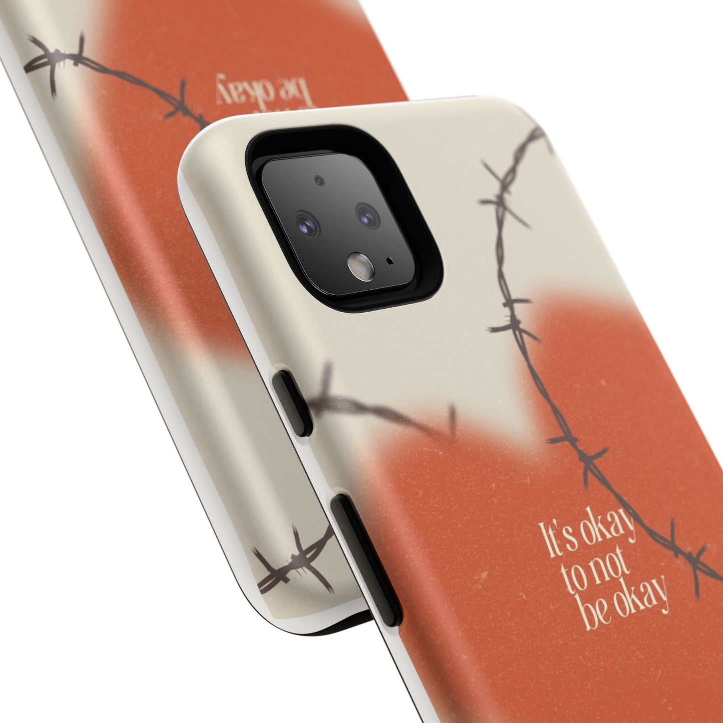 Heartfelt Phone Case | Barbed Wire Design, It's Okay to Not Be Okay, Supportive Gift, Anxiety Awareness, Unique Phone Accessory