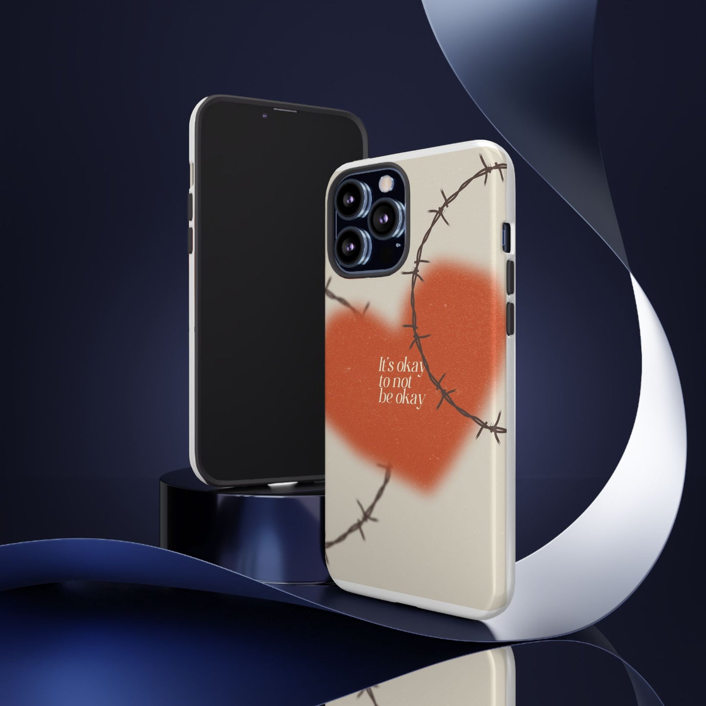Heartfelt Phone Case | Barbed Wire Design, It's Okay to Not Be Okay, Supportive Gift, Anxiety Awareness, Unique Phone Accessory