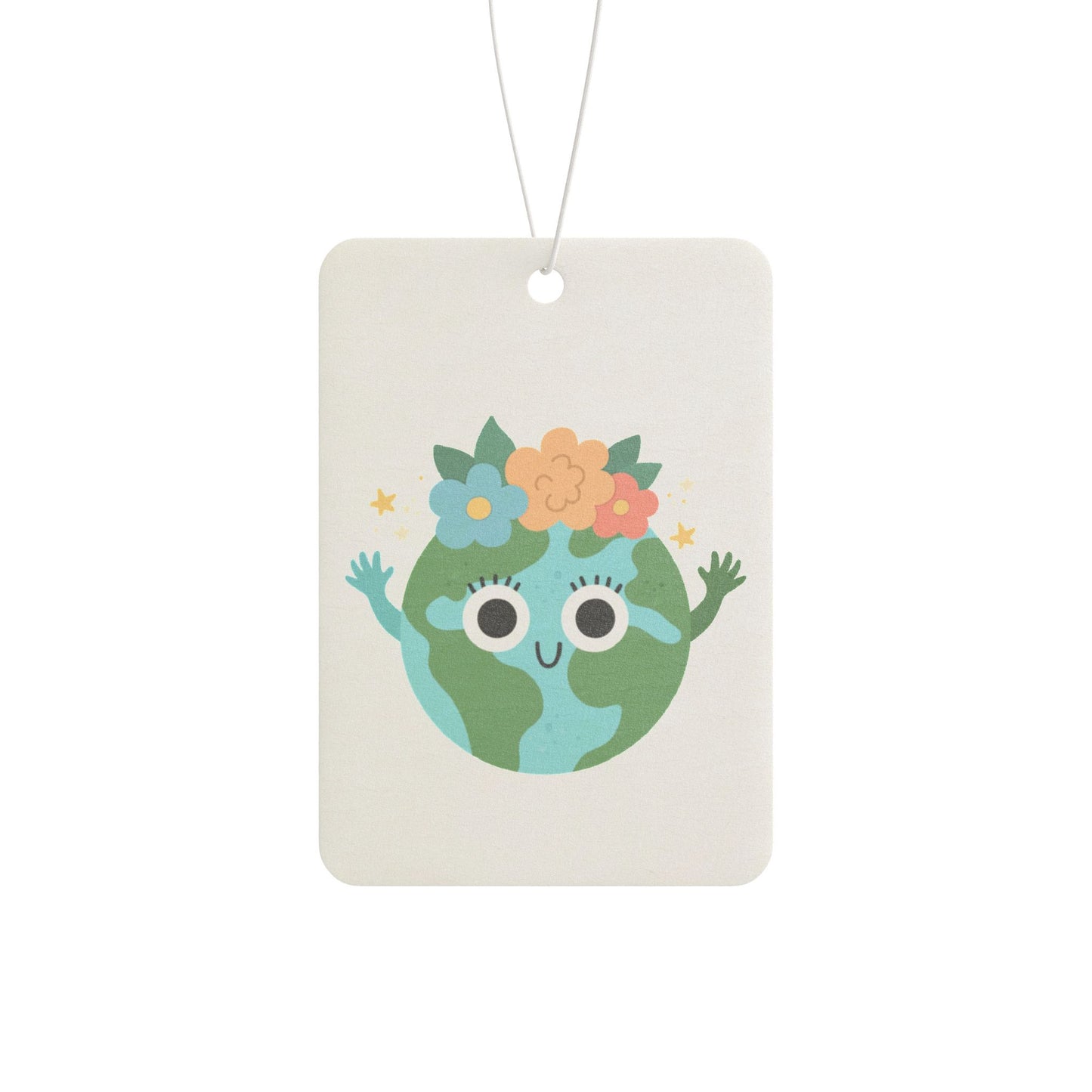 Eco-Friendly Car Air Freshener with Earth Design, Cute Car Decor, Aromatic Accessories, Gifts for Nature Lovers, Eco Gifts, Floral Freshener