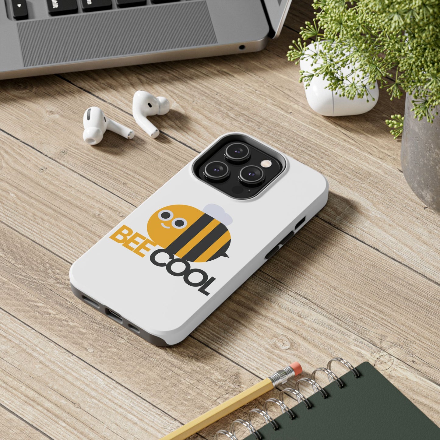 Bee Cool Tough Phone Case, Funny Phone Cover, Bee Lover Gift, Durable Phone Protector, Unique Bee Design