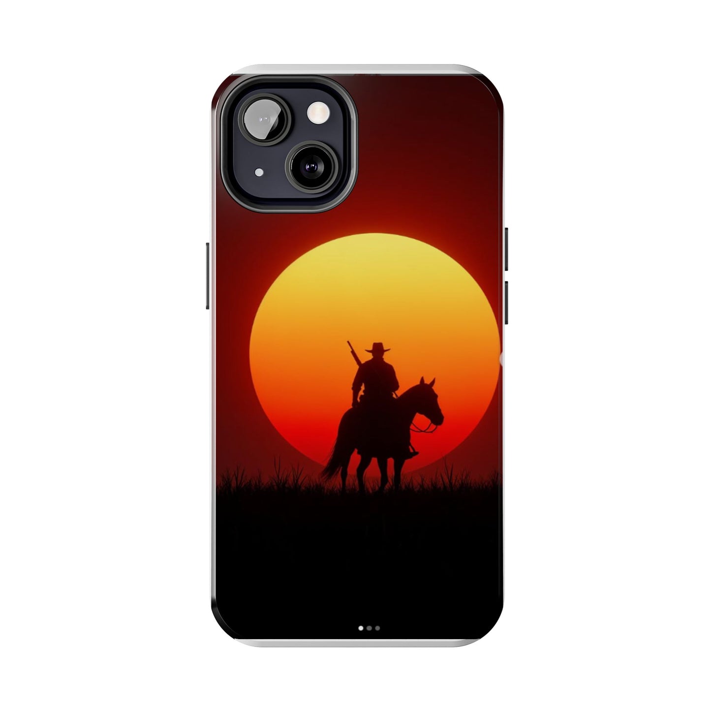 Sunset Cowboy Tough Phone Cases, Western Style Phone Cover, Unique Gift for Horse Lovers, Adventure Accessories, Durable Phone Protection