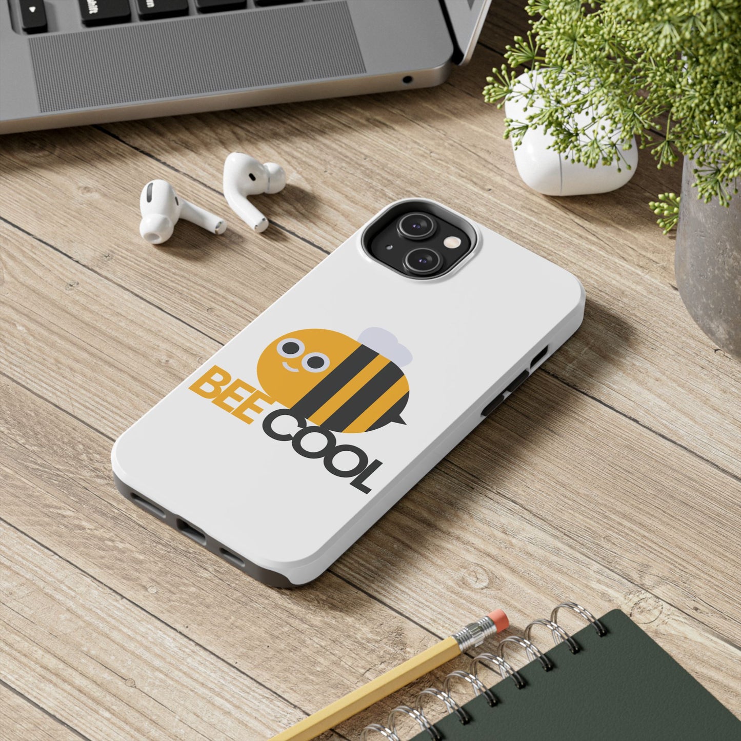 Bee Cool Tough Phone Case, Funny Phone Cover, Bee Lover Gift, Durable Phone Protector, Unique Bee Design