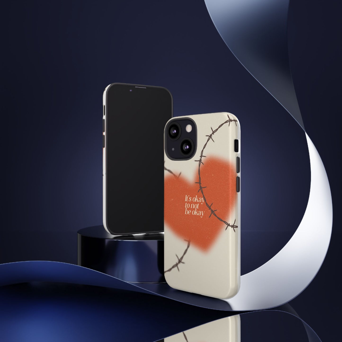 Heartfelt Phone Case | Barbed Wire Design, It's Okay to Not Be Okay, Supportive Gift, Anxiety Awareness, Unique Phone Accessory