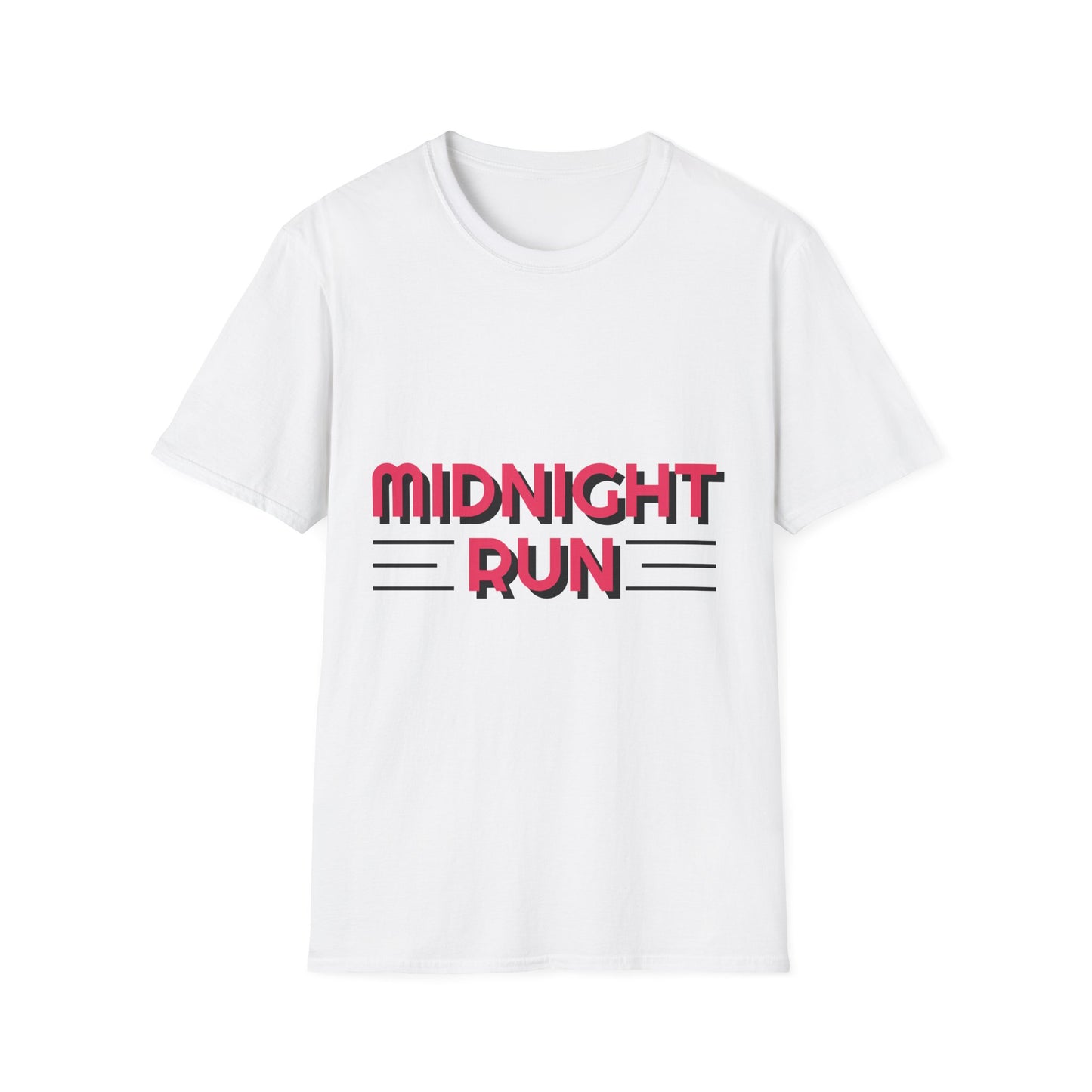 Midnight Run Unisex Softstyle T-Shirt - Casual Wear, Gift for Runners, Birthday Present, Fitness Enthusiast, Weekend Style