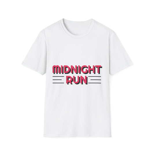 Midnight Run Unisex Softstyle T-Shirt - Casual Wear, Gift for Runners, Birthday Present, Fitness Enthusiast, Weekend Style