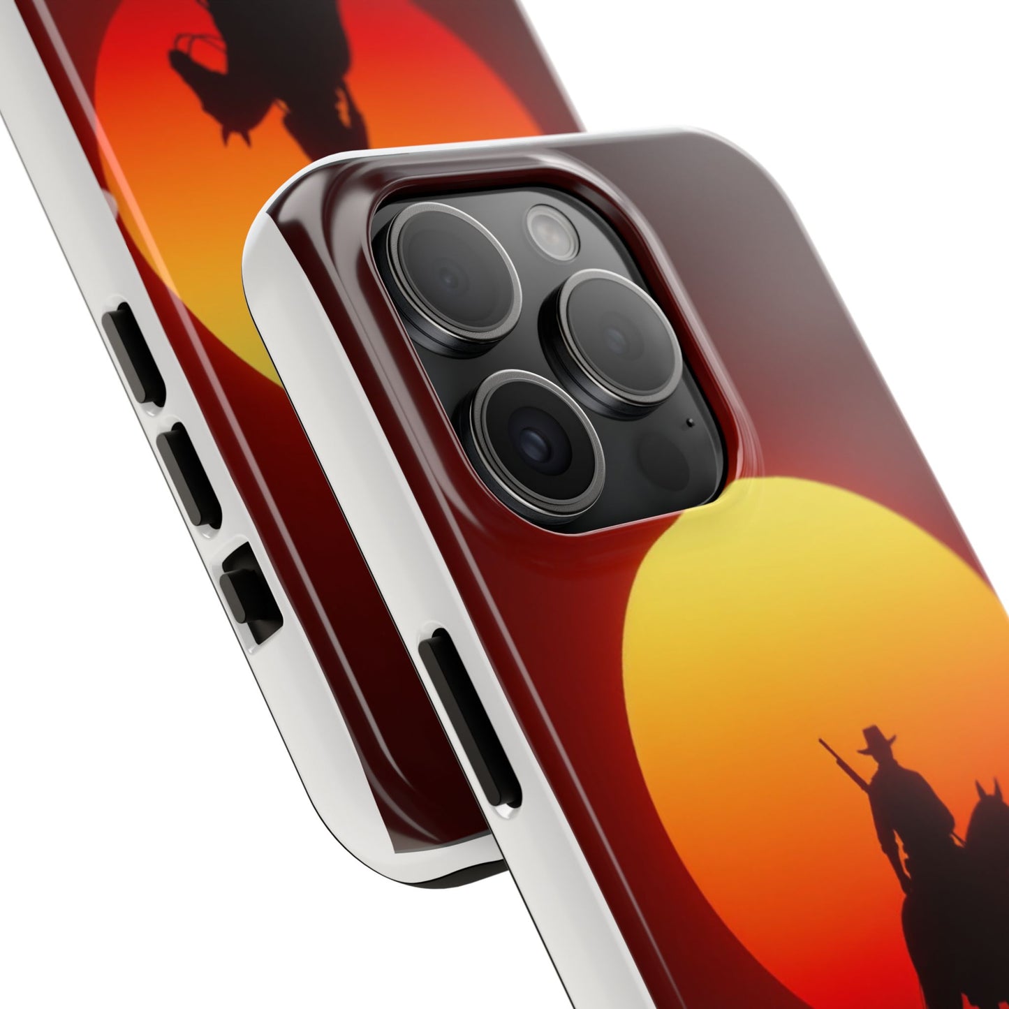 Sunset Cowboy Tough Phone Cases, Western Style Phone Cover, Unique Gift for Horse Lovers, Adventure Accessories, Durable Phone Protection