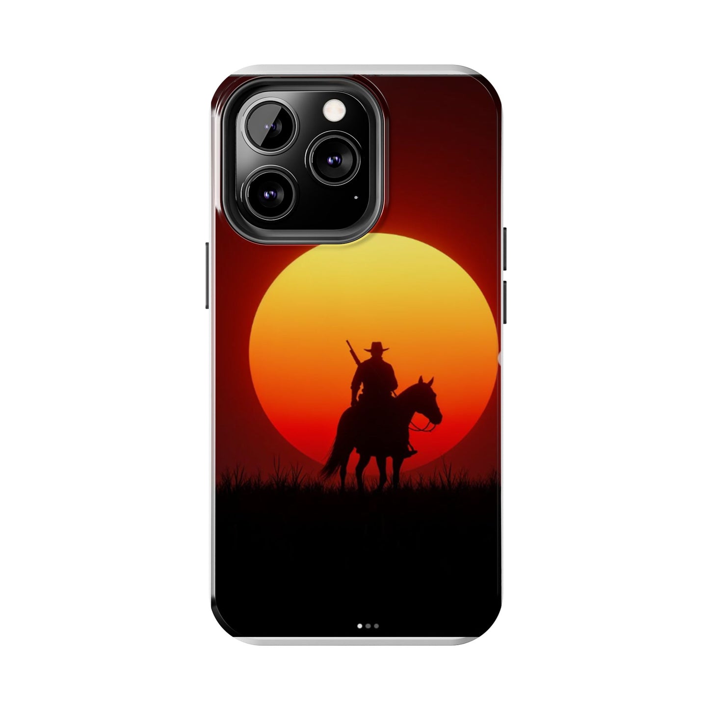 Sunset Cowboy Tough Phone Cases, Western Style Phone Cover, Unique Gift for Horse Lovers, Adventure Accessories, Durable Phone Protection