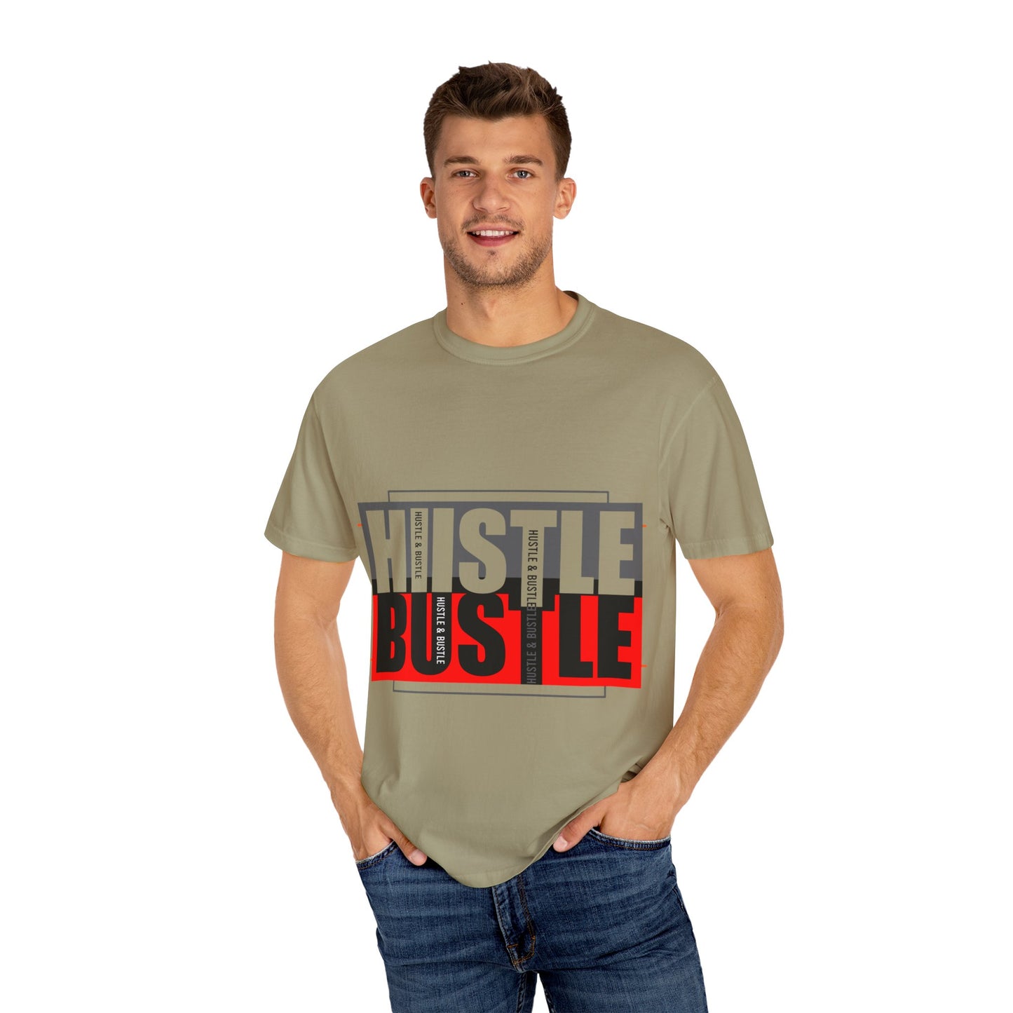 Hustle & Bustle Unisex T-Shirt, Motivational Tee, Casual Wear, Gift for Entrepreneurs, Urban Outfit, Everyday Inspiration