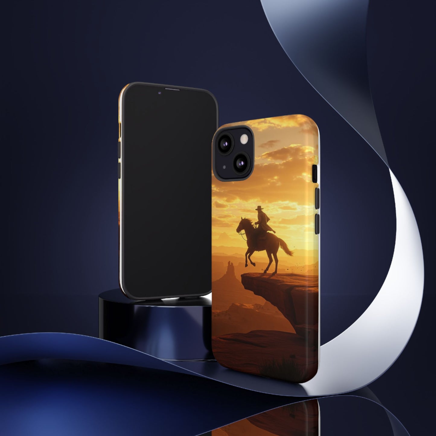 Sunset Horse Rider Phone Case, Western Art Cover, Tough Shell, Ideal Gift for Horse Lovers, Scenic Phone Accessories