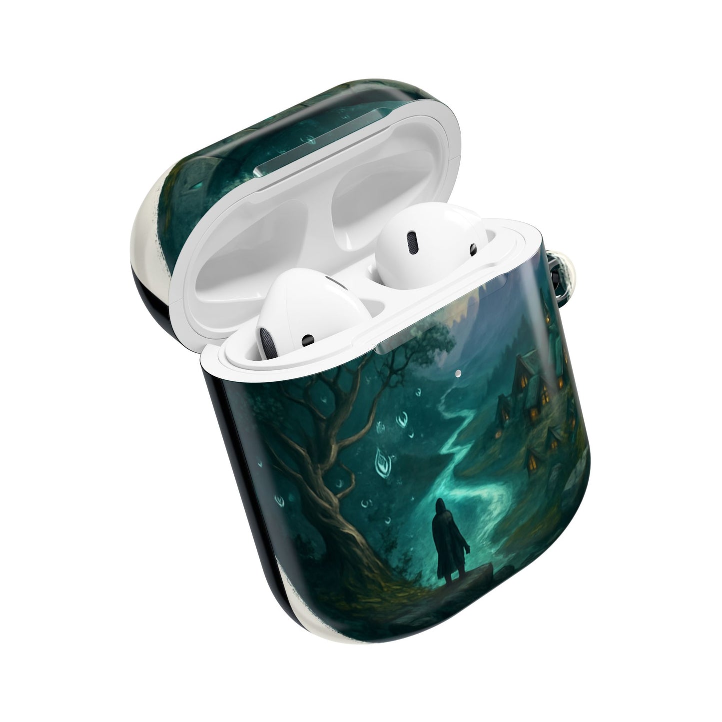 Mystical Landscape AirPod Case, Fantasy Accessory, Gift for Music Lovers, Unique Storage for AirPods, Protective AirPods Cover