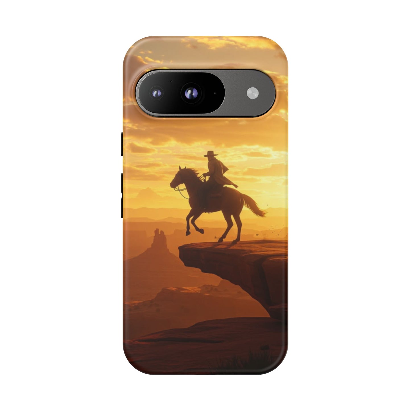 Sunset Horse Rider Phone Case, Western Art Cover, Tough Shell, Ideal Gift for Horse Lovers, Scenic Phone Accessories