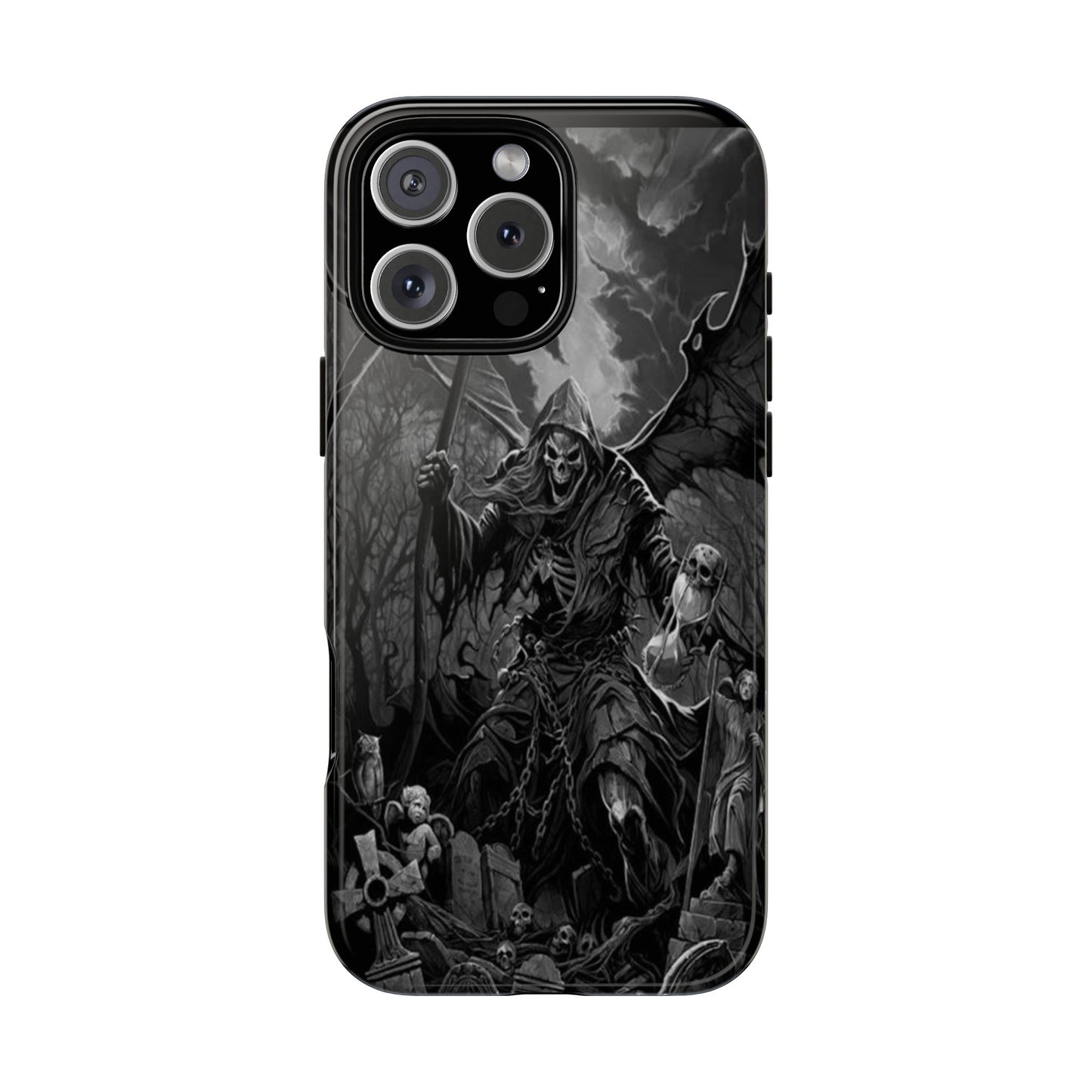 Gothic Phone Case Featuring Grim Reaper Art, Dark Aesthetic for Men and Women, Unique Halloween Gift, Durable Protection, Tough Cases