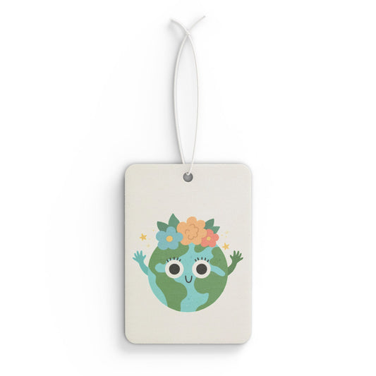 Eco-Friendly Car Air Freshener with Earth Design, Cute Car Decor, Aromatic Accessories, Gifts for Nature Lovers, Eco Gifts, Floral Freshener