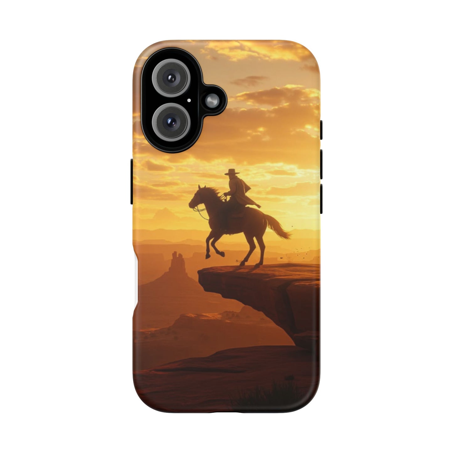 Sunset Horse Rider Phone Case, Western Art Cover, Tough Shell, Ideal Gift for Horse Lovers, Scenic Phone Accessories
