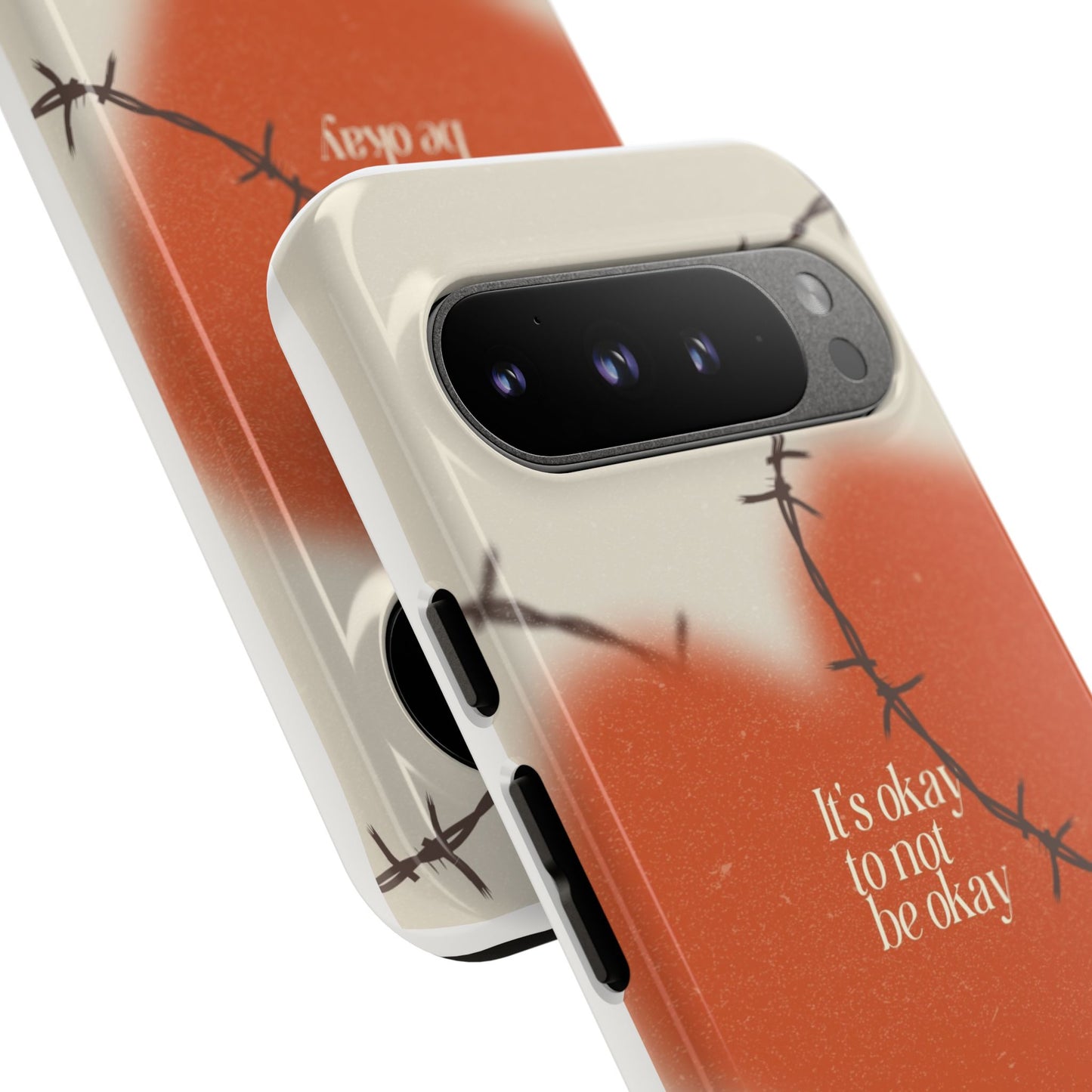 Heartfelt Phone Case | Barbed Wire Design, It's Okay to Not Be Okay, Supportive Gift, Anxiety Awareness, Unique Phone Accessory