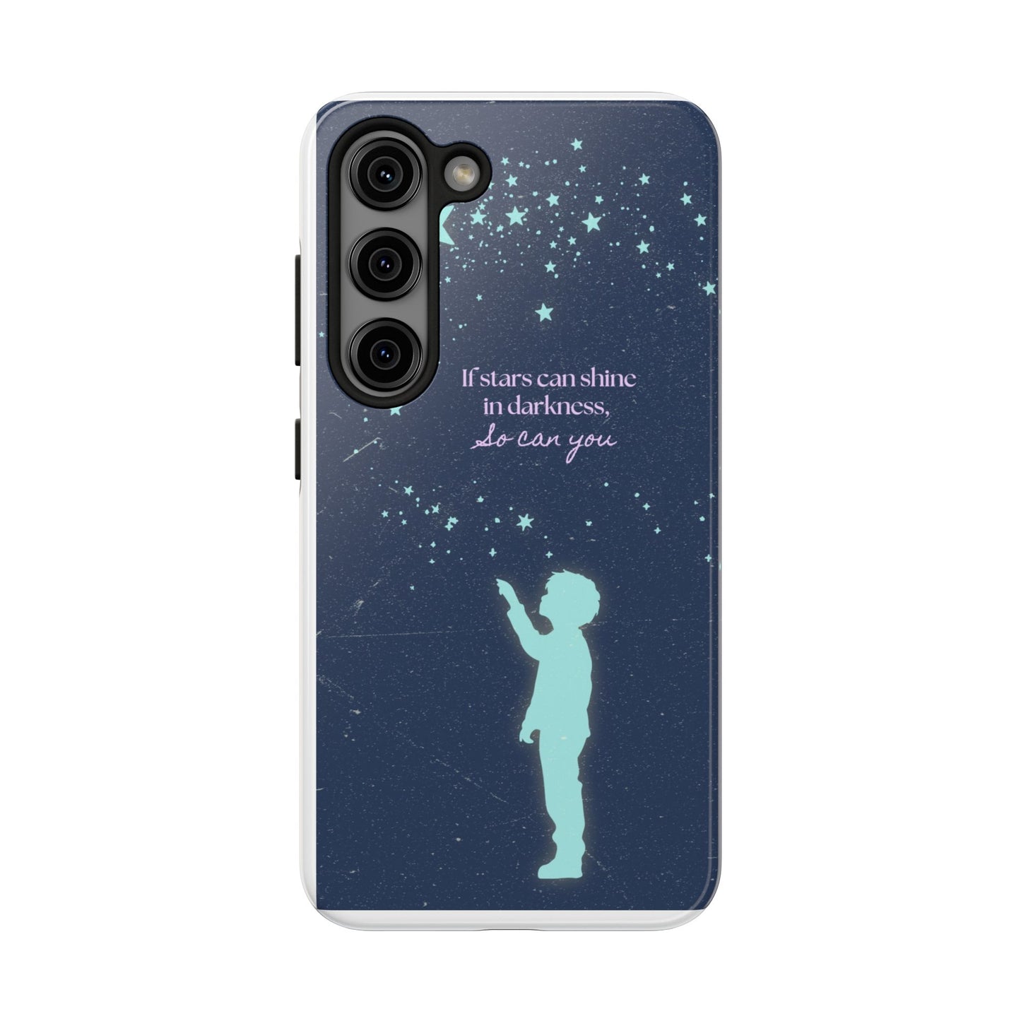 Starry Night Tough Phone Cases, Inspirational Phone Cover, Cute Kid Design, Galaxy Aesthetic, Gift for Dreamers, Motivational Decor
