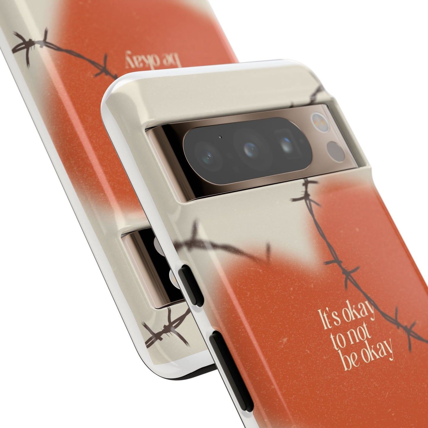 Heartfelt Phone Case | Barbed Wire Design, It's Okay to Not Be Okay, Supportive Gift, Anxiety Awareness, Unique Phone Accessory