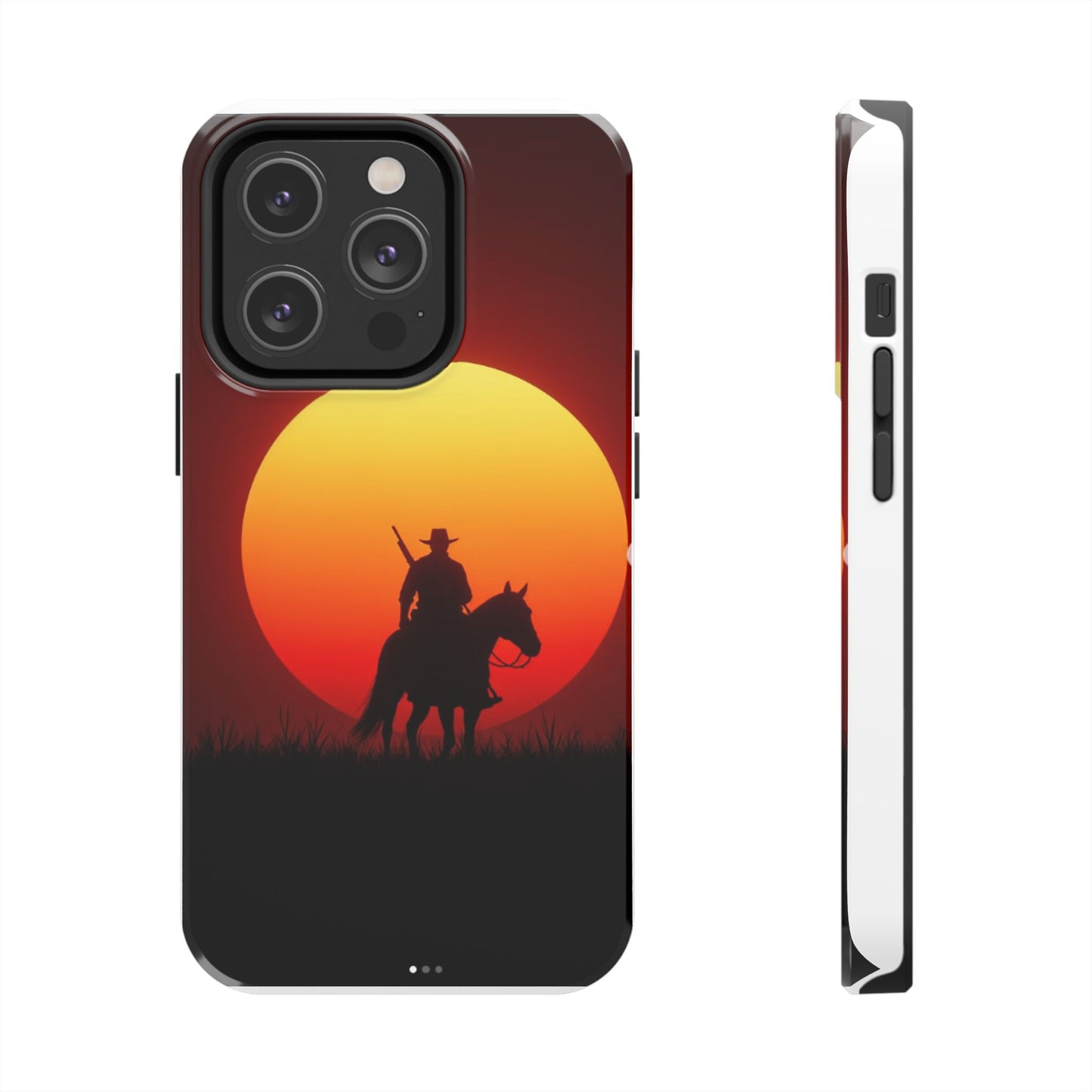 Sunset Cowboy Tough Phone Cases, Western Style Phone Cover, Unique Gift for Horse Lovers, Adventure Accessories, Durable Phone Protection