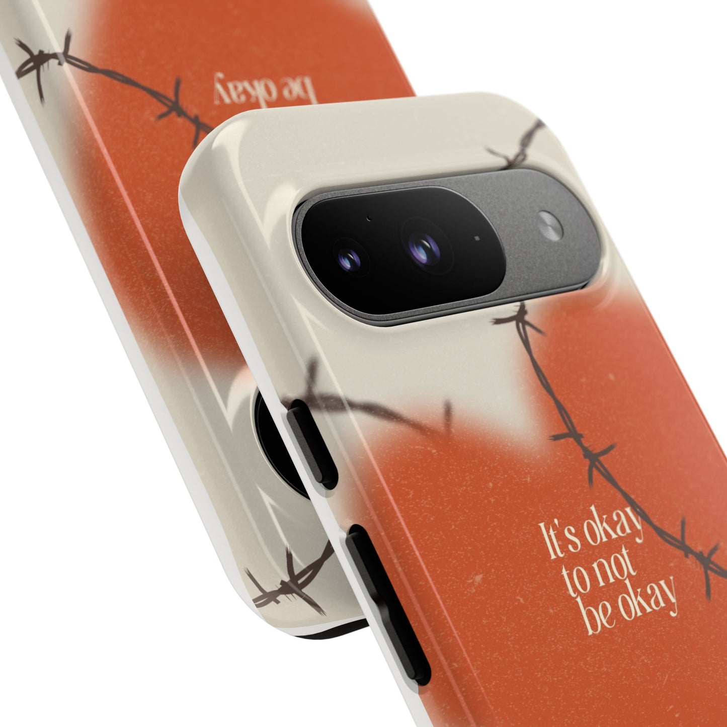 Heartfelt Phone Case | Barbed Wire Design, It's Okay to Not Be Okay, Supportive Gift, Anxiety Awareness, Unique Phone Accessory