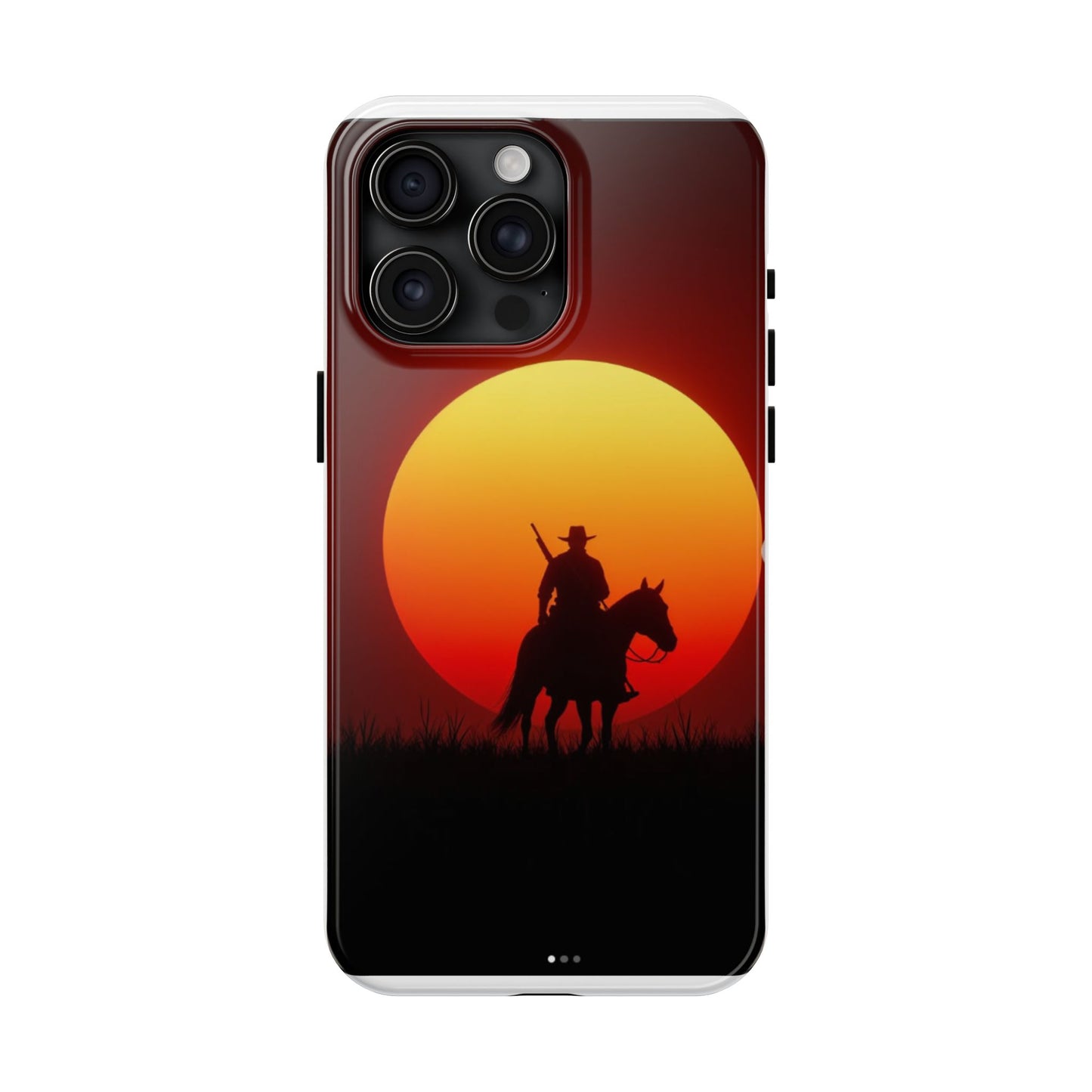Sunset Cowboy Tough Phone Cases, Western Style Phone Cover, Unique Gift for Horse Lovers, Adventure Accessories, Durable Phone Protection