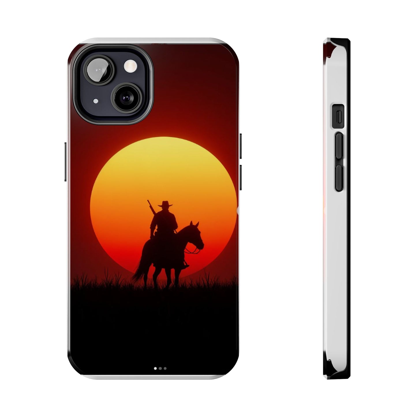 Sunset Cowboy Tough Phone Cases, Western Style Phone Cover, Unique Gift for Horse Lovers, Adventure Accessories, Durable Phone Protection