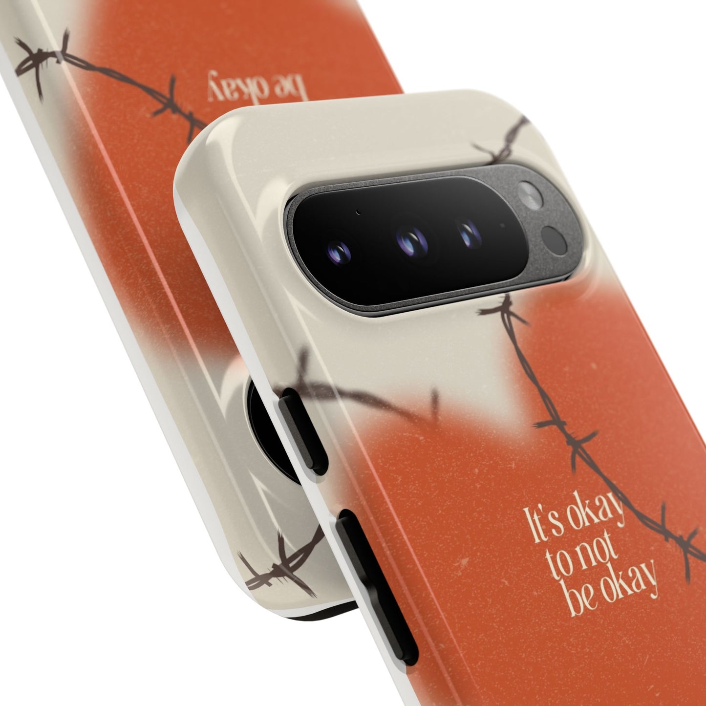 Heartfelt Phone Case | Barbed Wire Design, It's Okay to Not Be Okay, Supportive Gift, Anxiety Awareness, Unique Phone Accessory