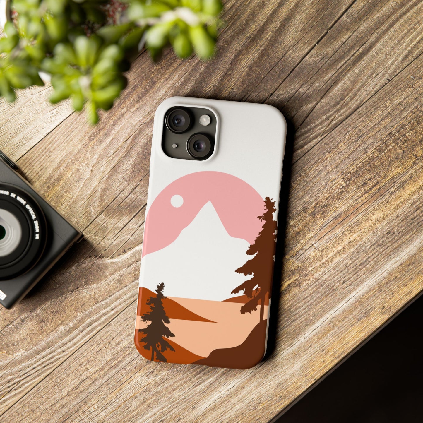 Stylish Mountain Landscape Slim Phone Case, Nature Lover Gift, Aesthetic Phone Cover, Adventure Travel Accessory, Minimalist Design [...]