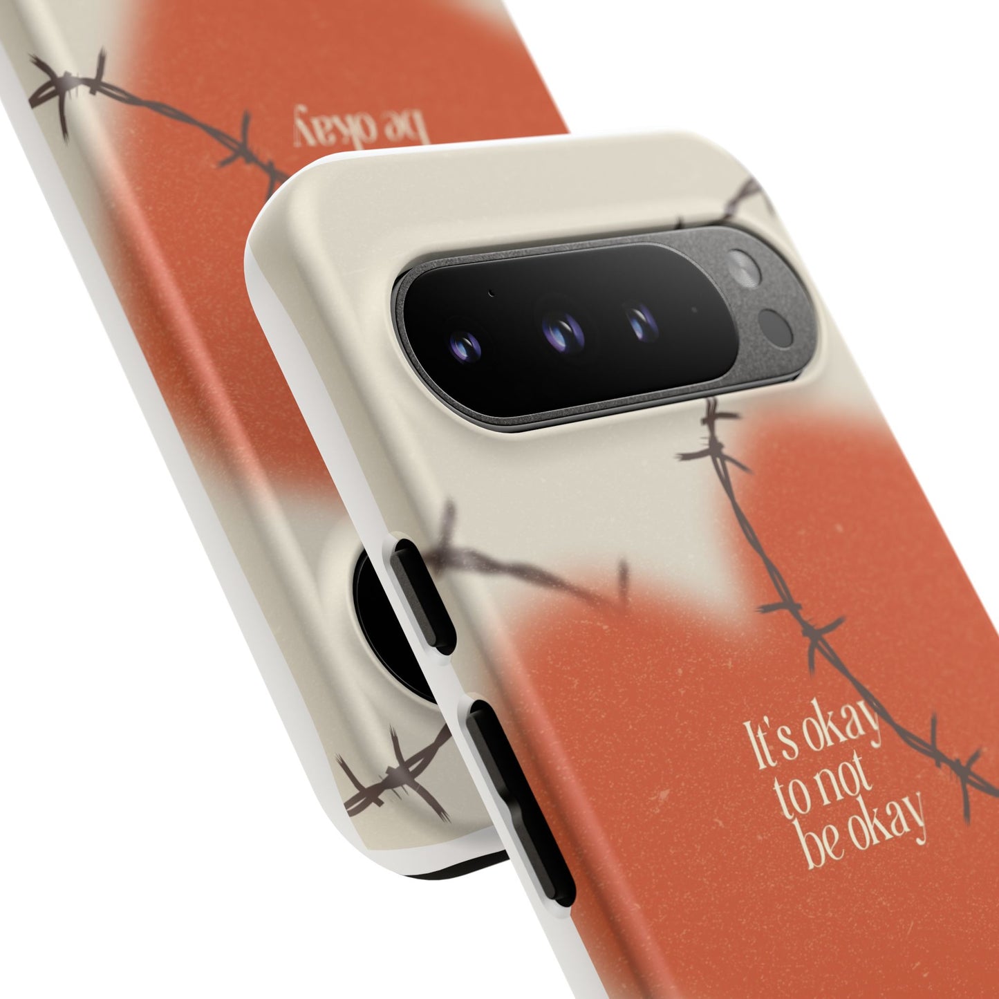 Heartfelt Phone Case | Barbed Wire Design, It's Okay to Not Be Okay, Supportive Gift, Anxiety Awareness, Unique Phone Accessory