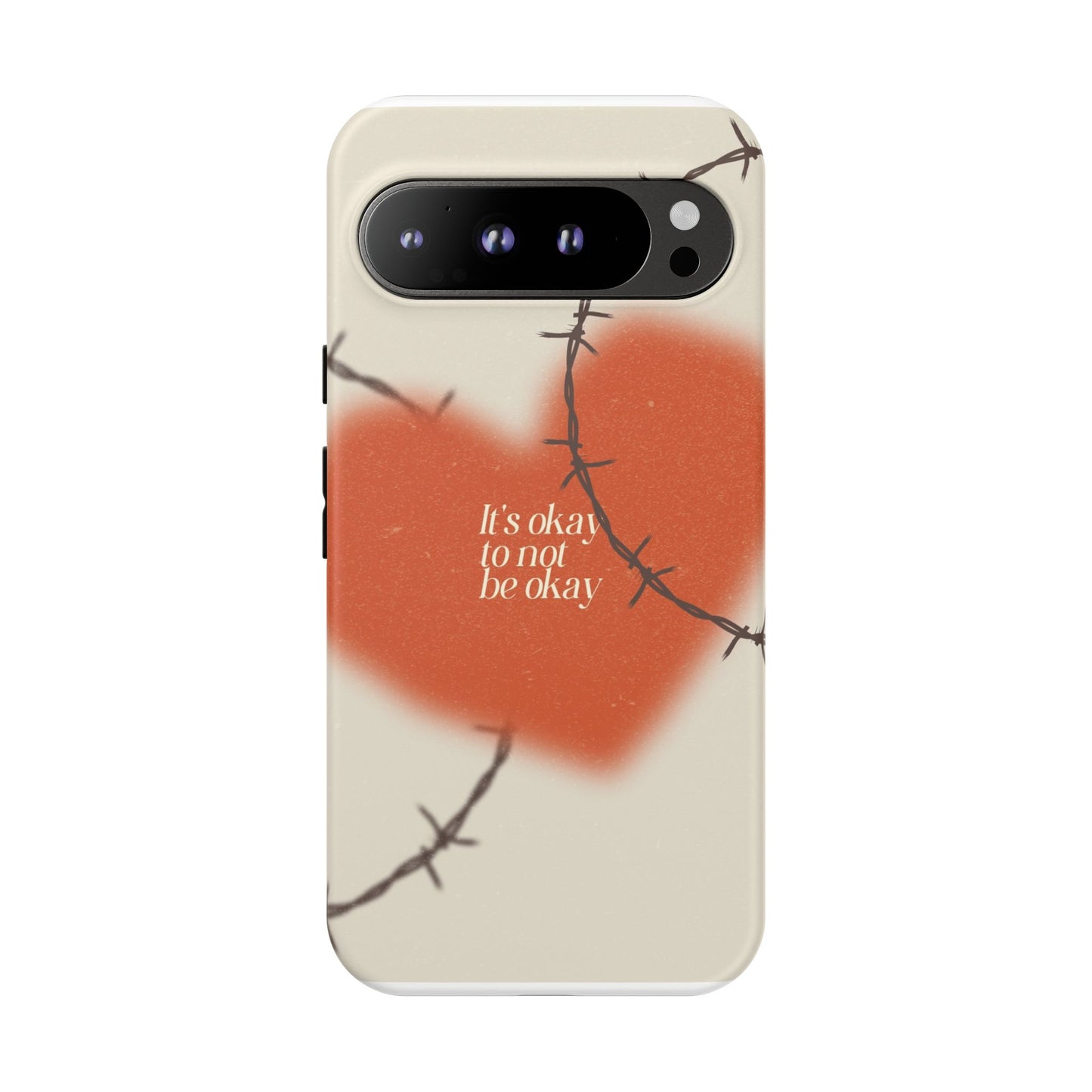 Heartfelt Phone Case | Barbed Wire Design, It's Okay to Not Be Okay, Supportive Gift, Anxiety Awareness, Unique Phone Accessory
