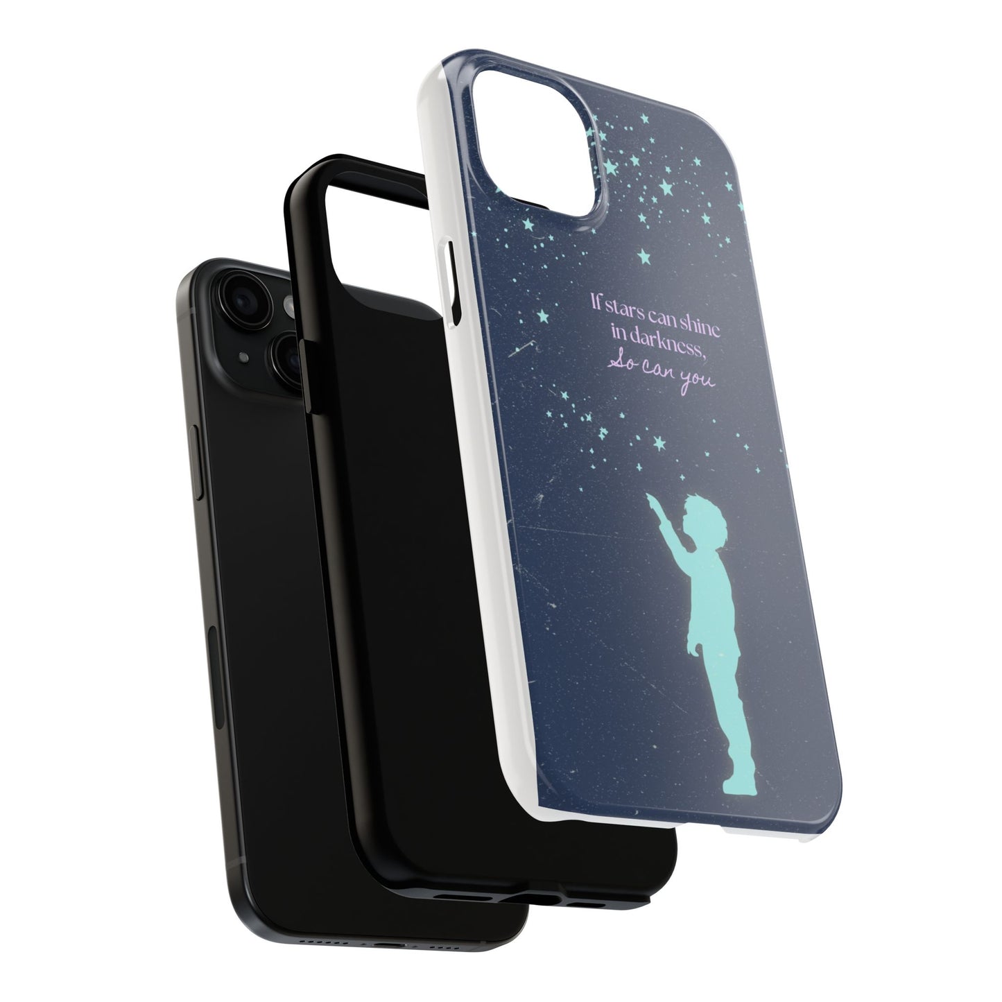Starry Night Tough Phone Cases, Inspirational Phone Cover, Cute Kid Design, Galaxy Aesthetic, Gift for Dreamers, Motivational Decor
