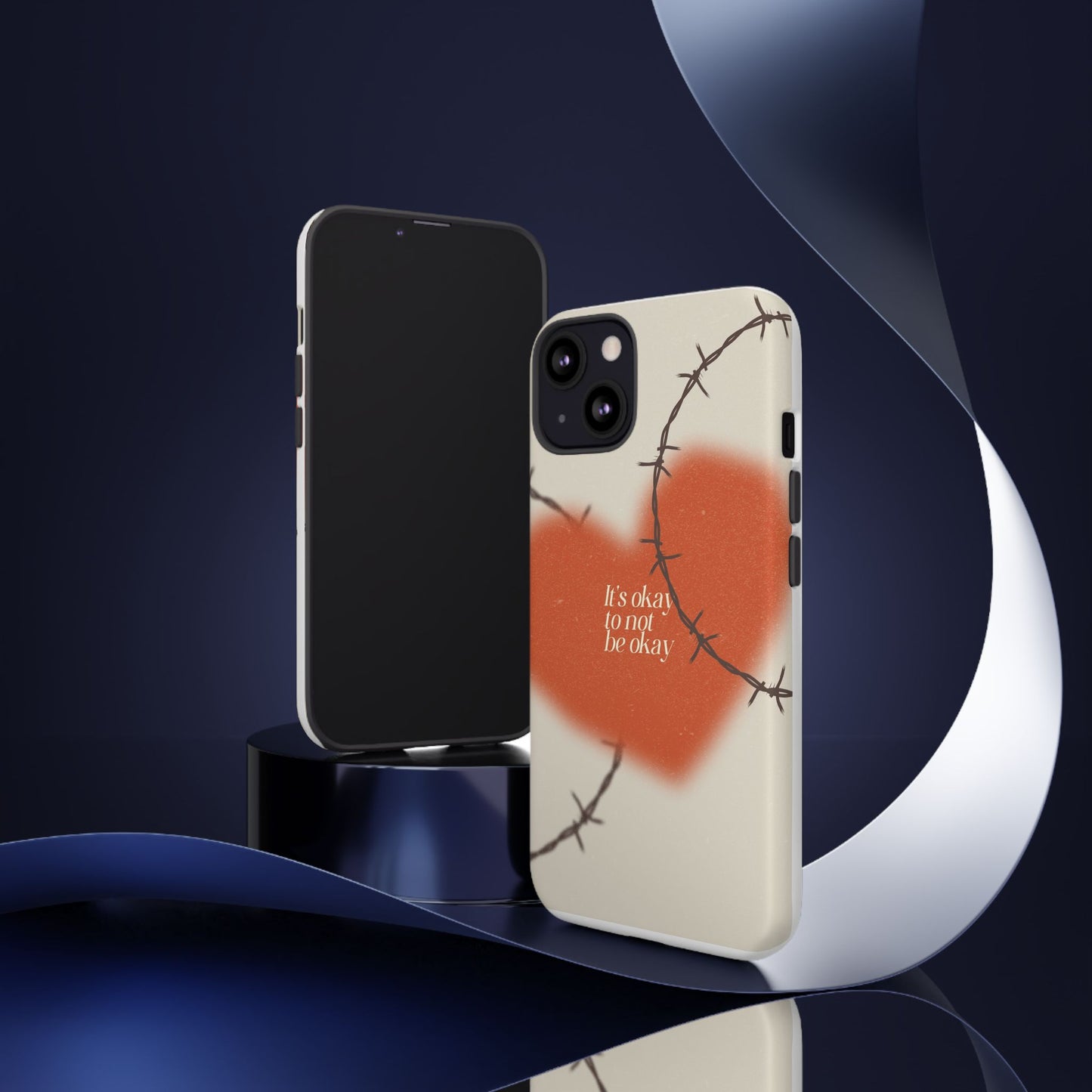 Heartfelt Phone Case | Barbed Wire Design, It's Okay to Not Be Okay, Supportive Gift, Anxiety Awareness, Unique Phone Accessory
