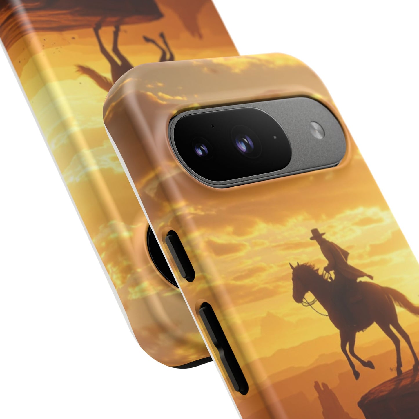 Sunset Horse Rider Phone Case, Western Art Cover, Tough Shell, Ideal Gift for Horse Lovers, Scenic Phone Accessories