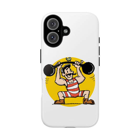 Bodybuilder Cartoon Custom Protective Phone Case – For iPhone, Samsung, and Google Pixel