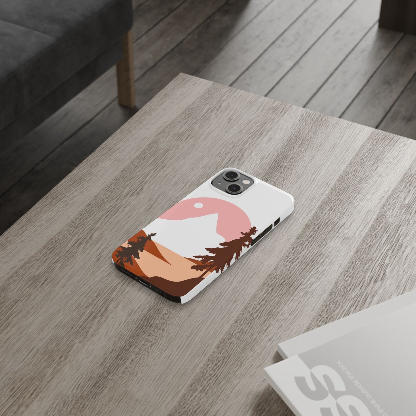 Stylish Mountain Landscape Slim Phone Case, Nature Lover Gift, Aesthetic Phone Cover, Adventure Travel Accessory, Minimalist Design [...]