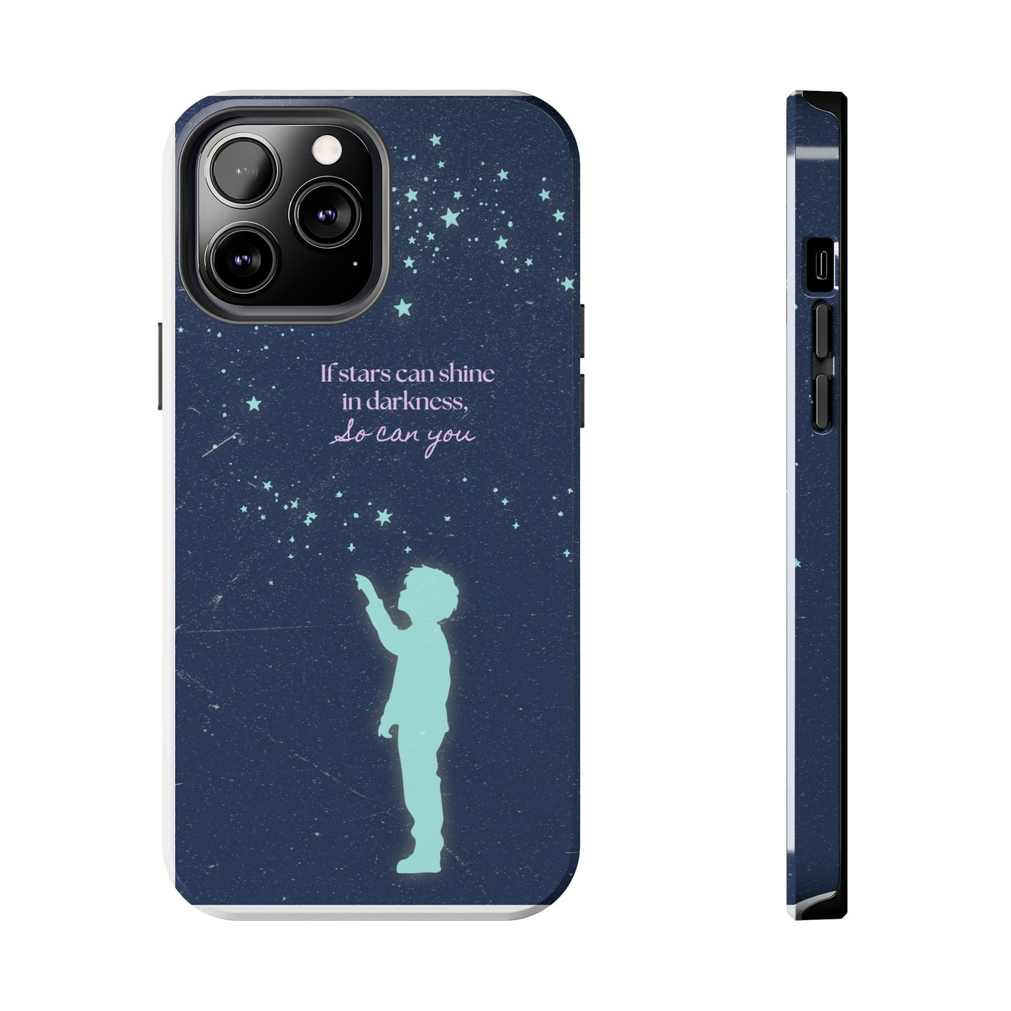 Starry Night Tough Phone Cases, Inspirational Phone Cover, Cute Kid Design, Galaxy Aesthetic, Gift for Dreamers, Motivational Decor