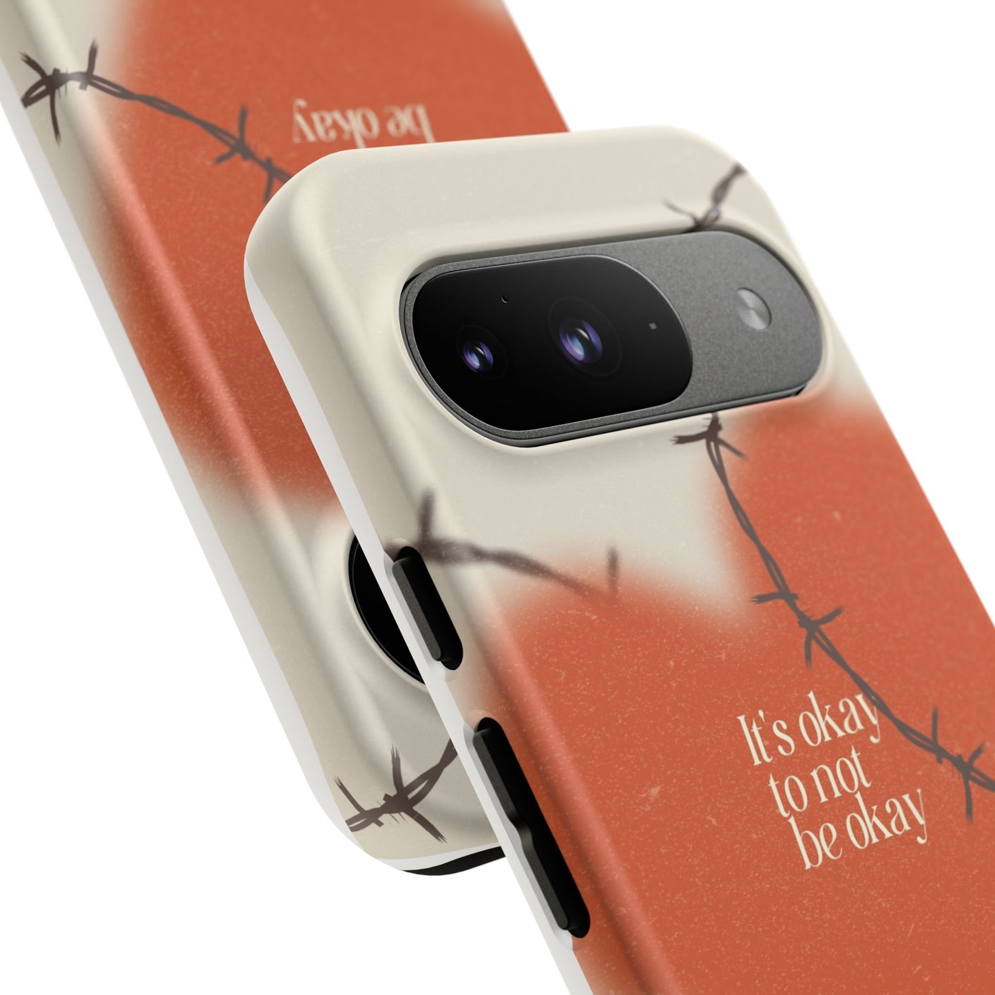 Heartfelt Phone Case | Barbed Wire Design, It's Okay to Not Be Okay, Supportive Gift, Anxiety Awareness, Unique Phone Accessory