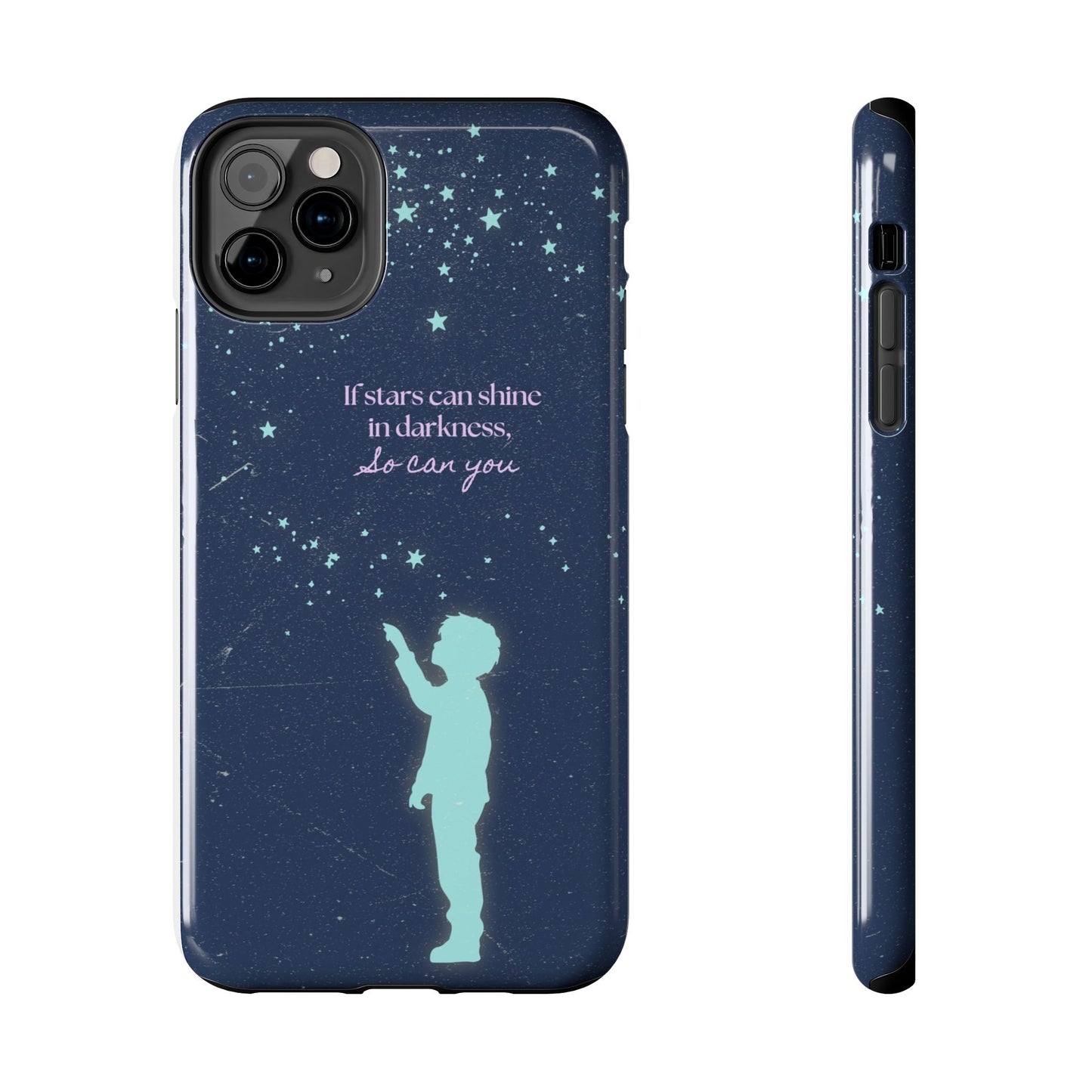 Starry Night Tough Phone Cases, Inspirational Phone Cover, Cute Kid Design, Galaxy Aesthetic, Gift for Dreamers, Motivational Decor