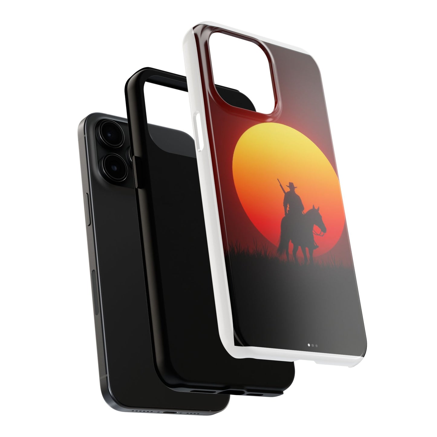 Sunset Cowboy Tough Phone Cases, Western Style Phone Cover, Unique Gift for Horse Lovers, Adventure Accessories, Durable Phone Protection