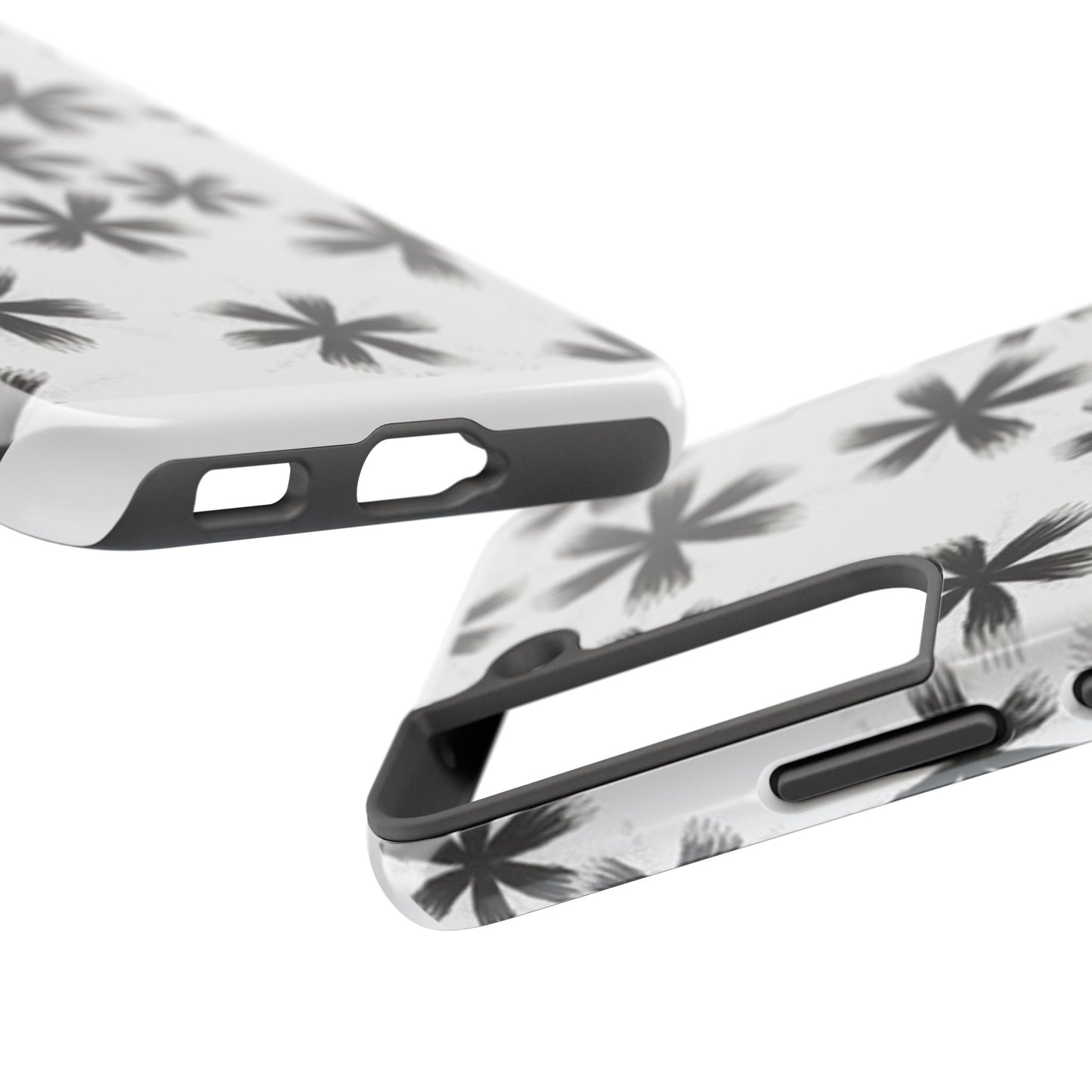 Stylish Tough Phone Cases, Black Flower Design, Durable Phone Protection, Unique Gift, Trendy Phone Accessories