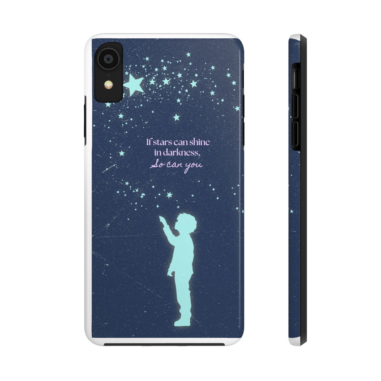 Starry Night Tough Phone Cases, Inspirational Phone Cover, Cute Kid Design, Galaxy Aesthetic, Gift for Dreamers, Motivational Decor