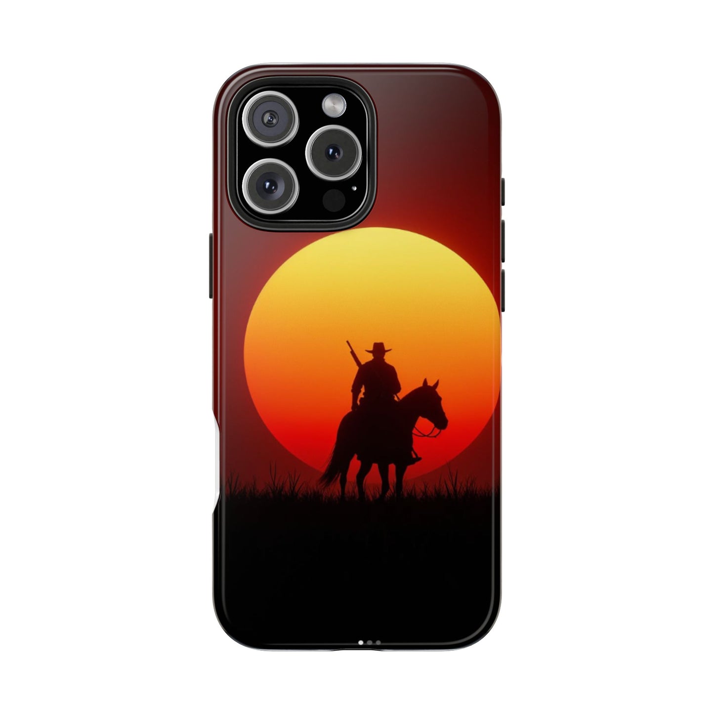 Sunset Cowboy Tough Phone Cases, Western Style Phone Cover, Unique Gift for Horse Lovers, Adventure Accessories, Durable Phone Protection