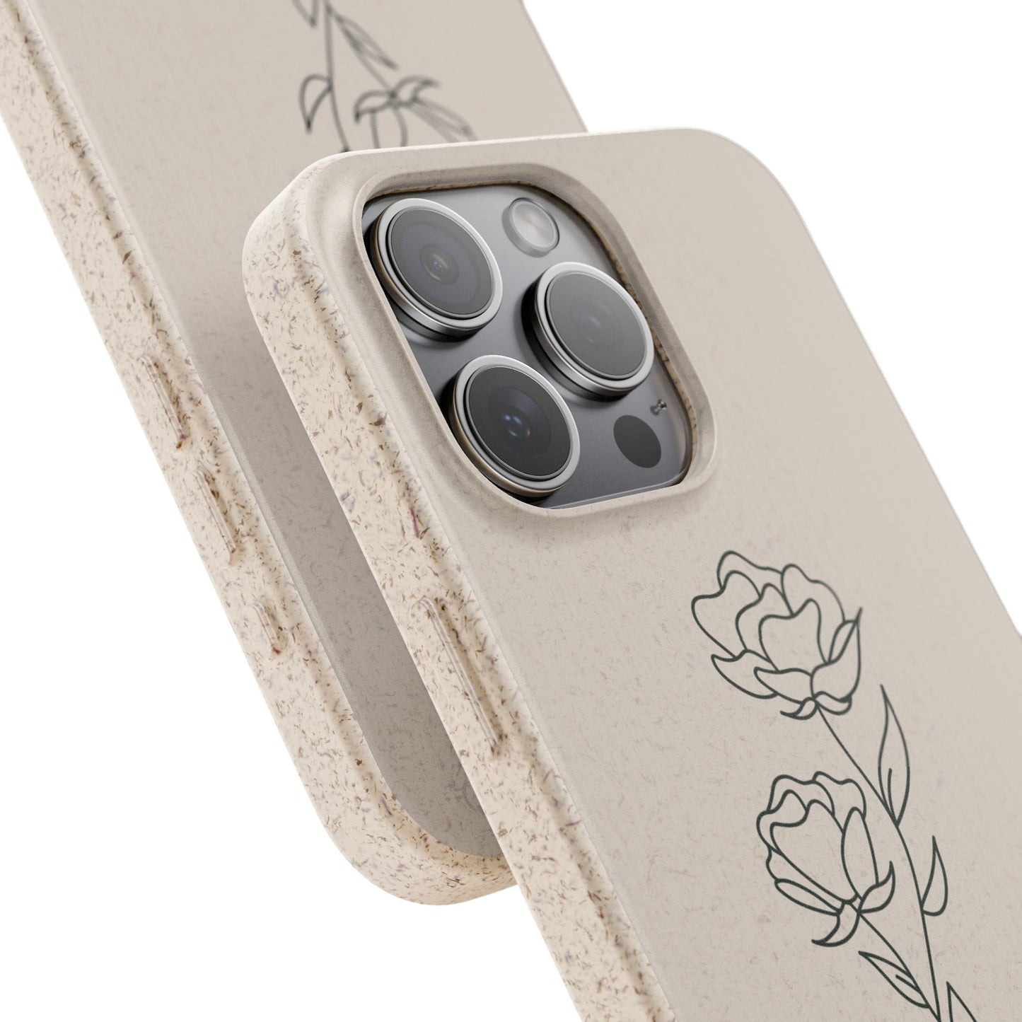 Eco-Friendly Phone Case with Floral Design, Biodegradable Mobile Cover, Sustainable Gift, Floral iPhone Case, Eco Chic Decor