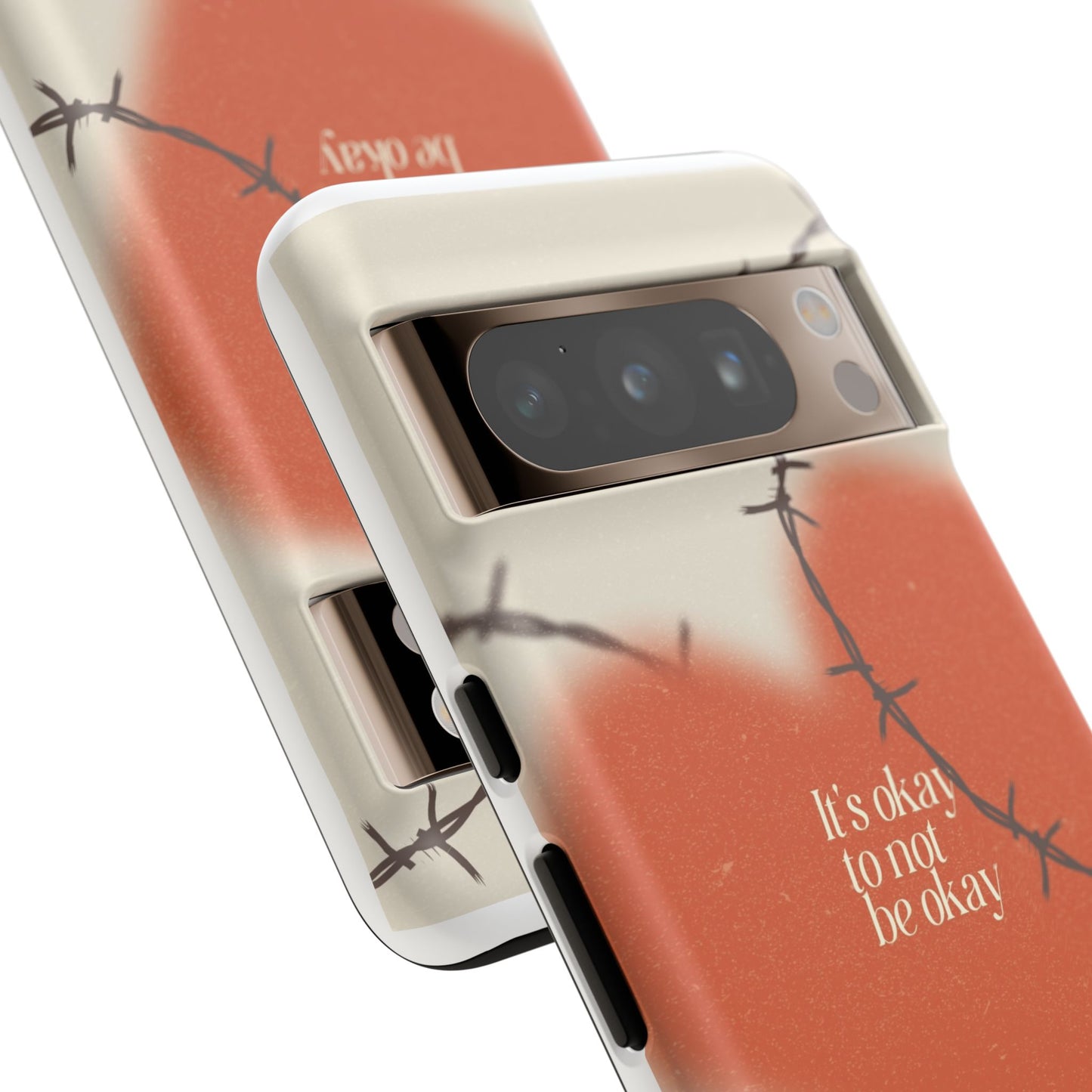 Heartfelt Phone Case | Barbed Wire Design, It's Okay to Not Be Okay, Supportive Gift, Anxiety Awareness, Unique Phone Accessory