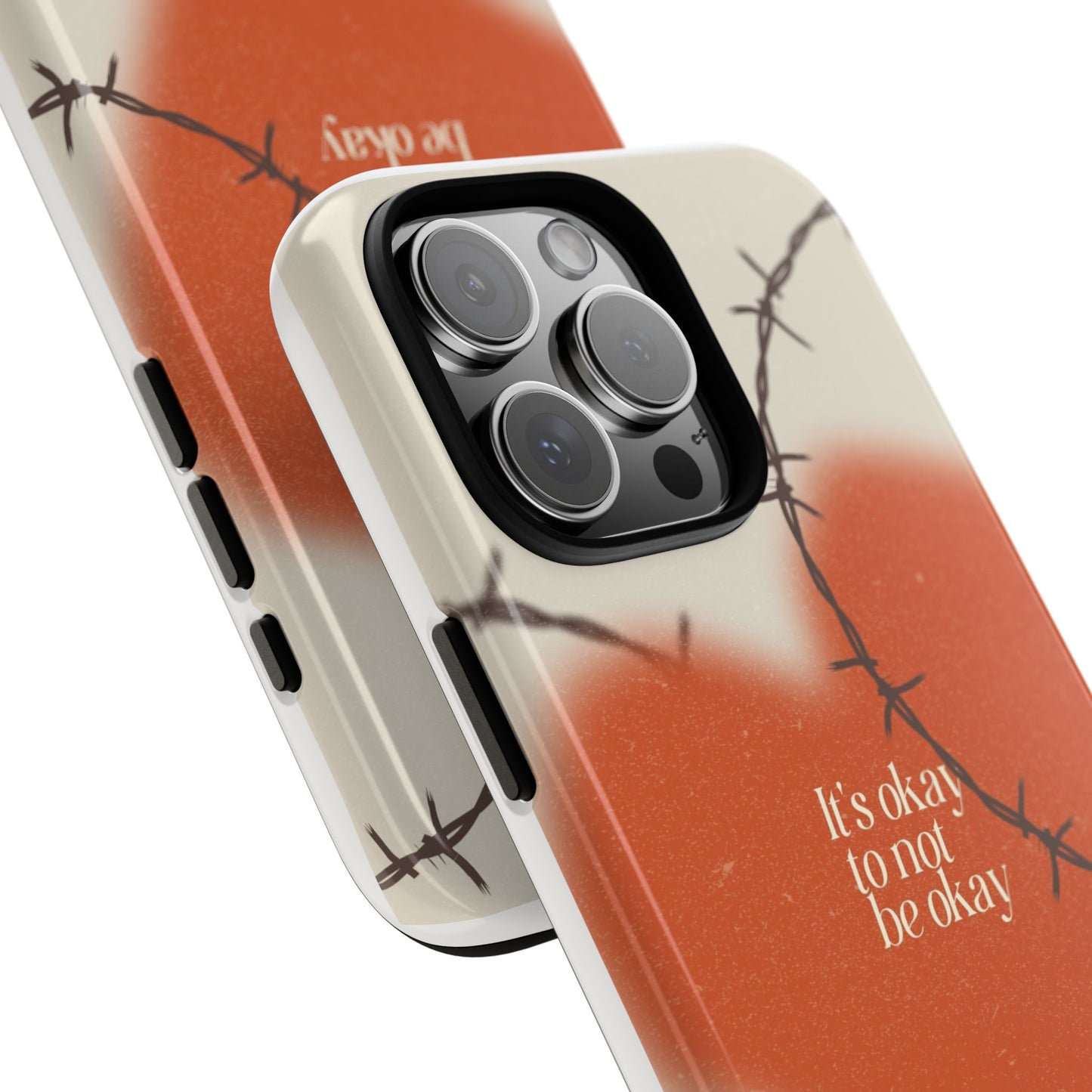 Heartfelt Phone Case | Barbed Wire Design, It's Okay to Not Be Okay, Supportive Gift, Anxiety Awareness, Unique Phone Accessory
