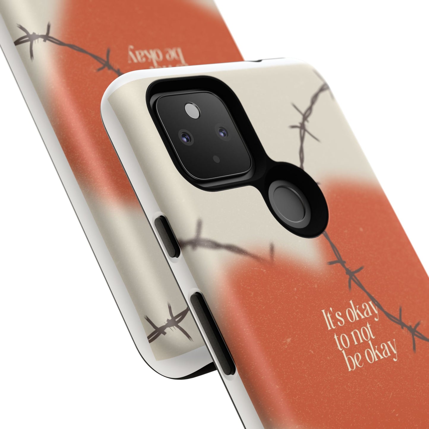 Heartfelt Phone Case | Barbed Wire Design, It's Okay to Not Be Okay, Supportive Gift, Anxiety Awareness, Unique Phone Accessory