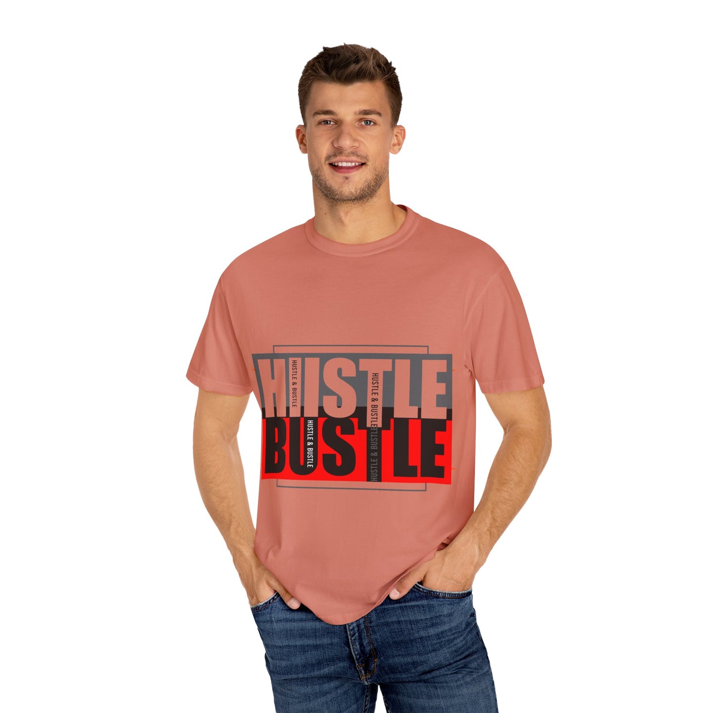 Hustle & Bustle Unisex T-Shirt, Motivational Tee, Casual Wear, Gift for Entrepreneurs, Urban Outfit, Everyday Inspiration