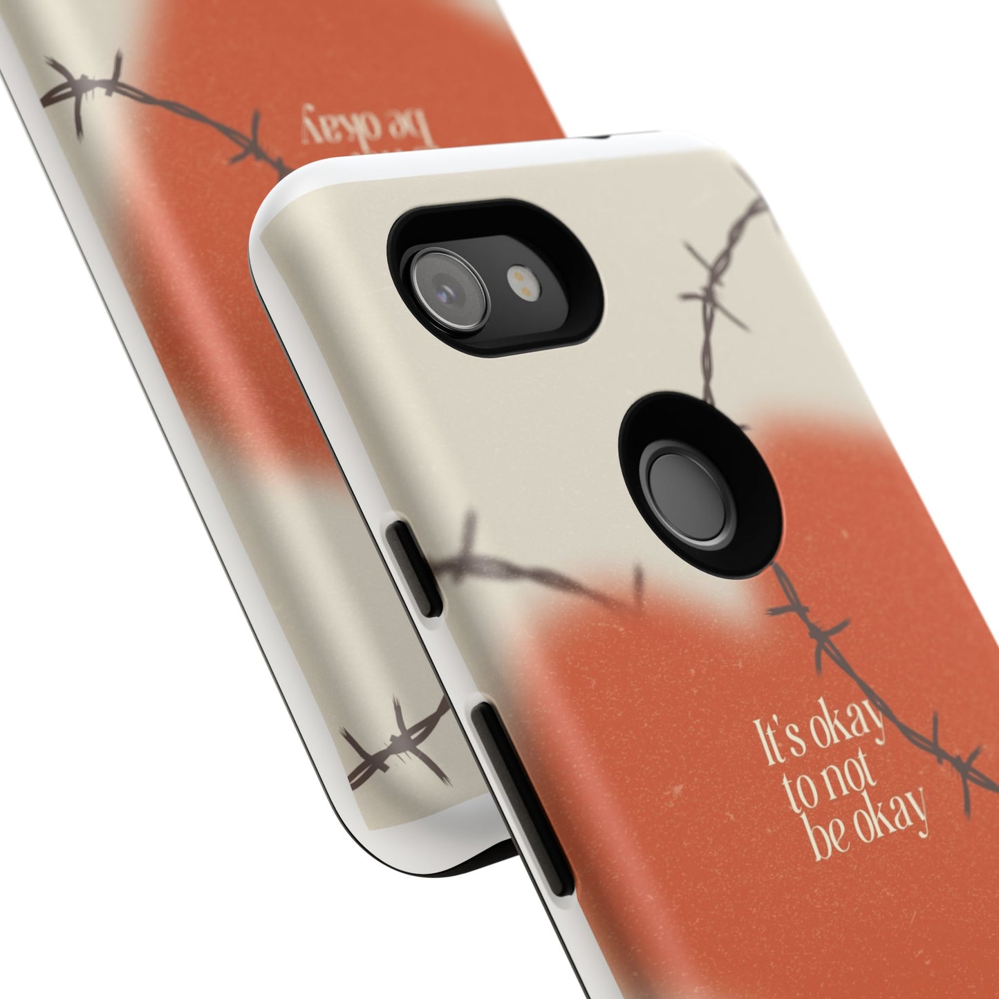 Heartfelt Phone Case | Barbed Wire Design, It's Okay to Not Be Okay, Supportive Gift, Anxiety Awareness, Unique Phone Accessory