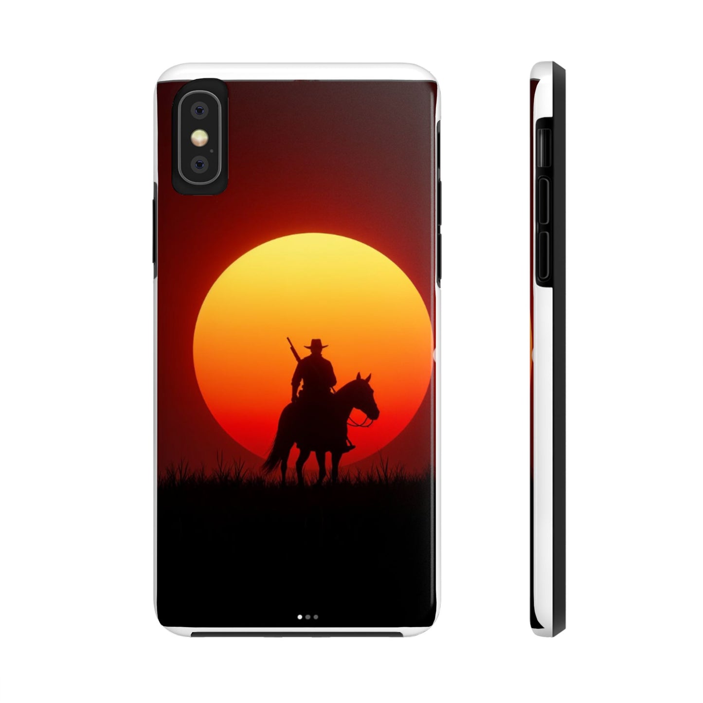 Sunset Cowboy Tough Phone Cases, Western Style Phone Cover, Unique Gift for Horse Lovers, Adventure Accessories, Durable Phone Protection