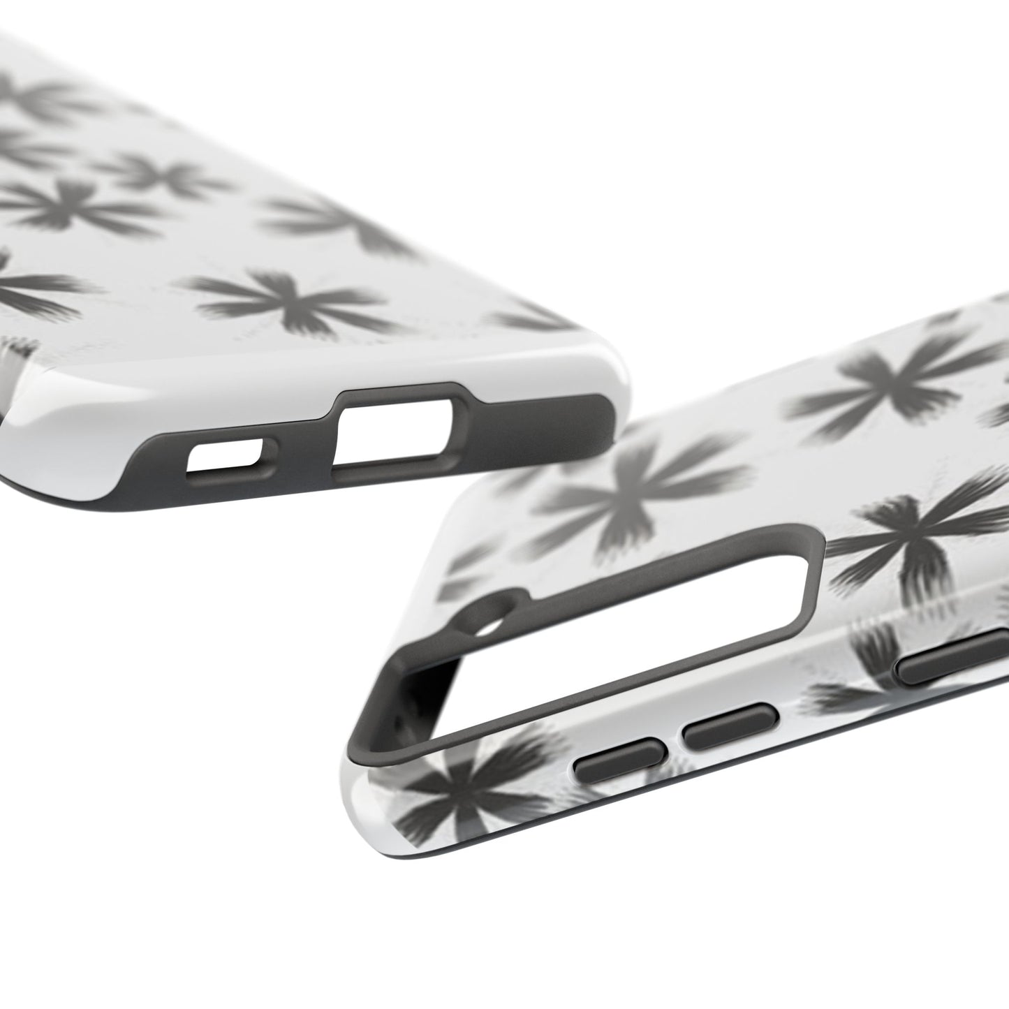 Stylish Tough Phone Cases, Black Flower Design, Durable Phone Protection, Unique Gift, Trendy Phone Accessories